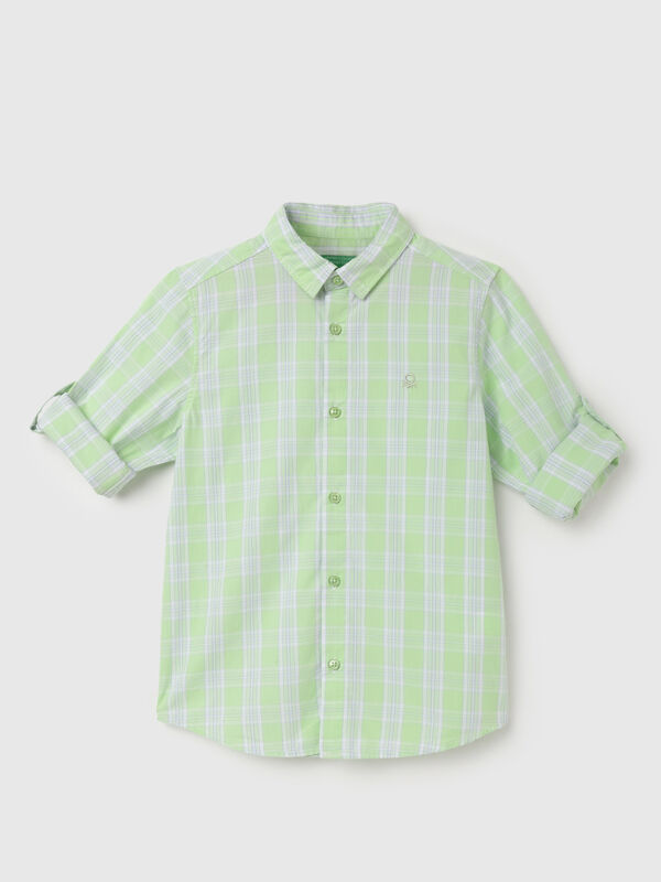 Regular Fit Spread Collar Checkered Shirt
