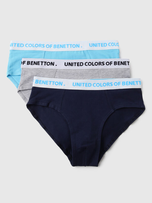 Pack of 3 Solid Colour Low Rise Briefs