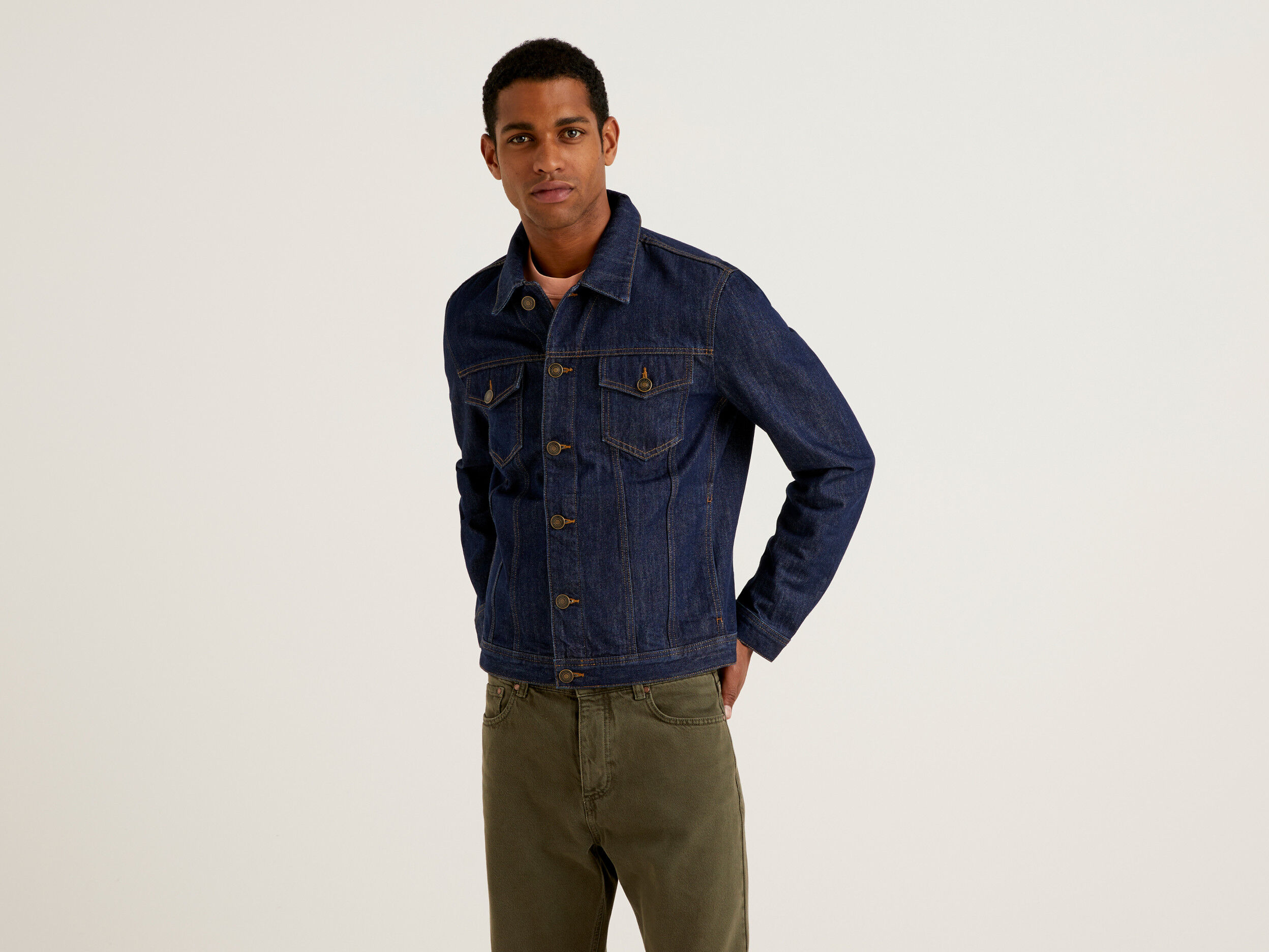 Denim shirt with pockets - Blue | Benetton