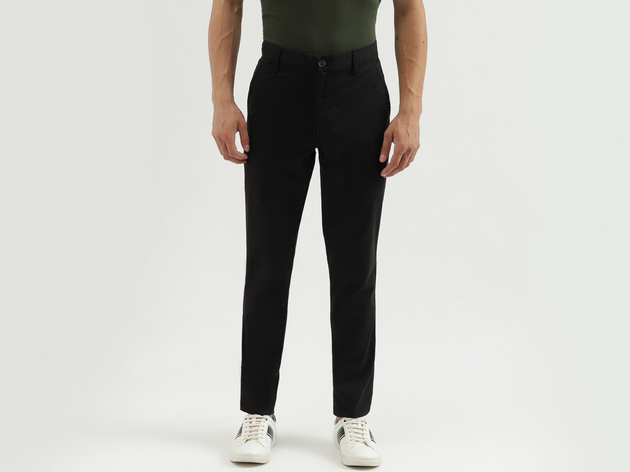Buy Black Cotton Slim Fit Men's Trousers-North Republic