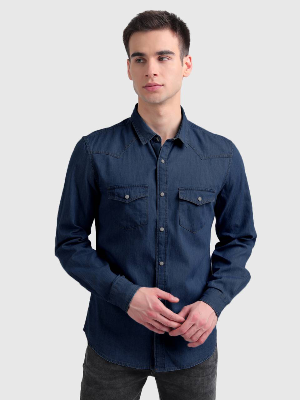 Slim Fit Denim Shirt | Medium Blue | Jack & Jones®